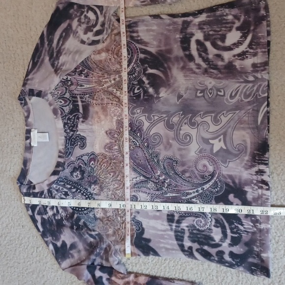 Chico's Paisley Print 3/4 Sleeve Top - Picture 5 of 14
